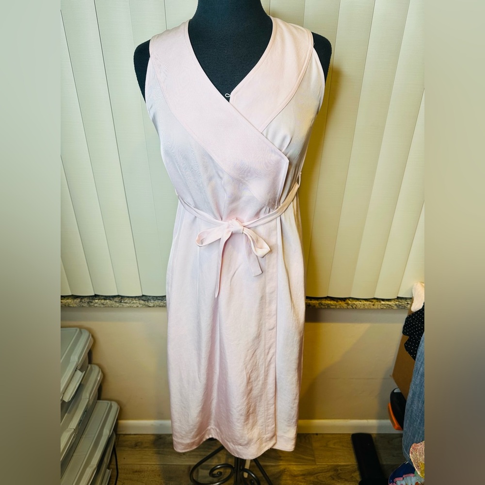 Rodebjer Blush Pink Sleeveless Wrap Quiet Luxury Waist Tie Dress US Size 4/6
